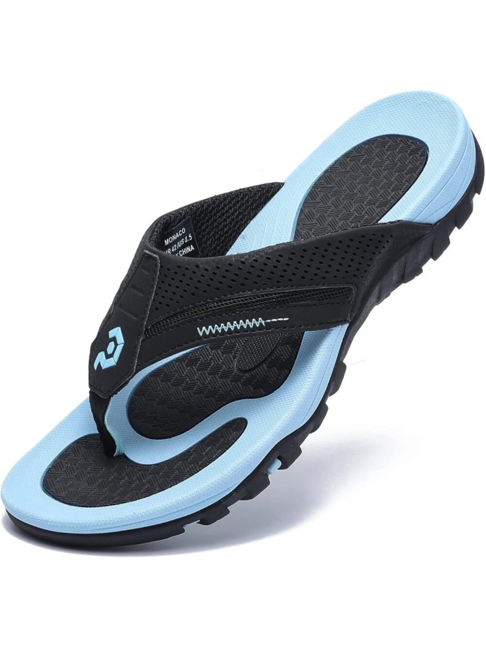 Men's Black&Blue Flip-flops Thongs Sandals Durable Comfort Slippers For Casual